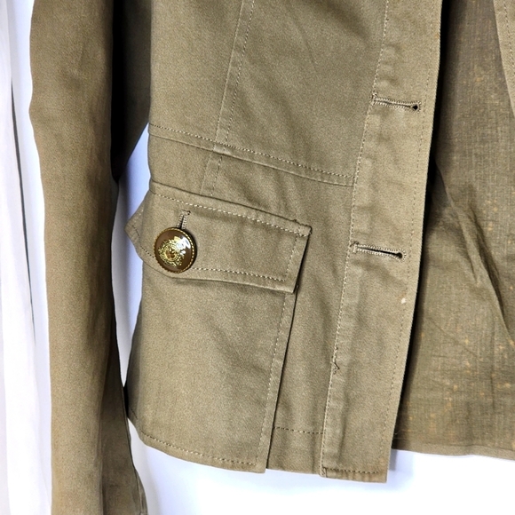 Designer denim jacket size 8/10 camel colour military jacket Morgan De Toi - Picture 4 of 12